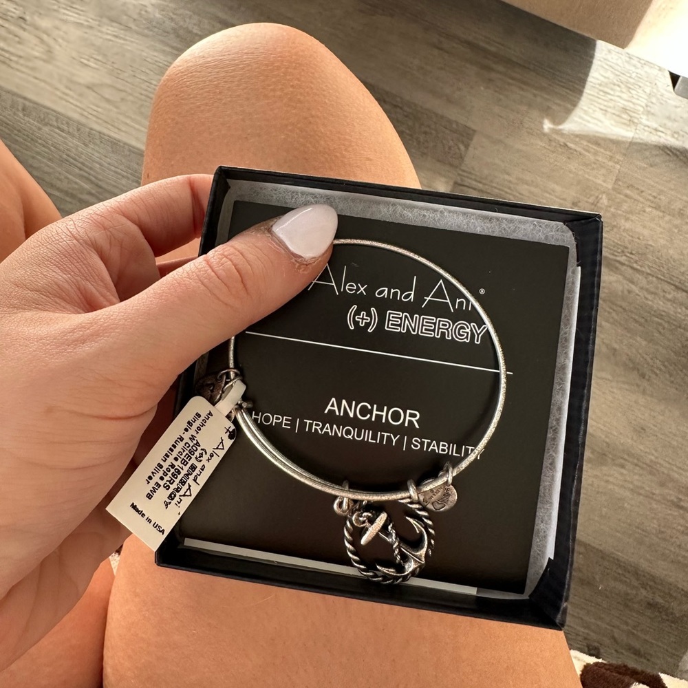 Silver Alex & Ani Anchor Bracelet